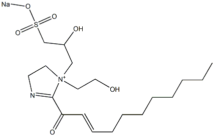 1-(2-Hydroxyethyl)-1-[2-hydroxy-3-(sodiooxysulfonyl)propyl]-2-(2-undecenoyl)-2-imidazoline-1-ium Struktur