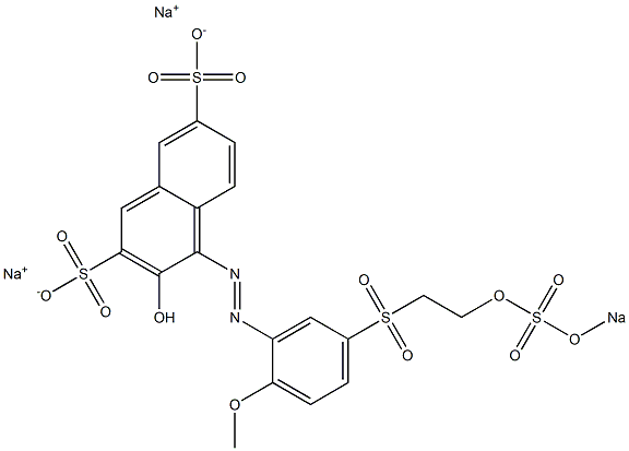 3-Hydroxy-4-[5-[2-(sodiooxysulfonyloxy)ethylsulfonyl]-2-methoxyphenylazo]-2,7-naphthalenedisulfonic acid disodium salt Struktur