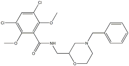 N-(4-Benzylmorpholin-2-ylmethyl)-3,5-dichloro-2,6-dimethoxybenzamide Struktur