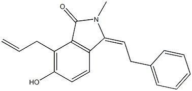 6-Hydroxy-2-methyl-7-(2-propenyl)-3-(2-phenylethylidene)-2H-isoindol-1-one Struktur