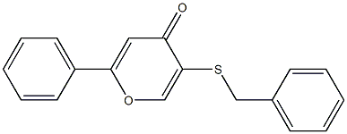 2-Phenyl-5-(benzylthio)-4H-pyran-4-one Struktur