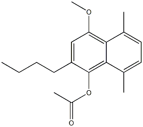 1-Acetoxy-2-butyl-4-methoxy-5-methyl-8-methylnaphthalene Struktur