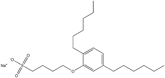 4-(2,5-Dihexylphenoxy)butane-1-sulfonic acid sodium salt Struktur