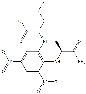 (S)-2-[[6-[[(S)-1-Carboxy-3-methylbutyl]amino]-2,4-dinitrophenyl]amino]propanamide Struktur