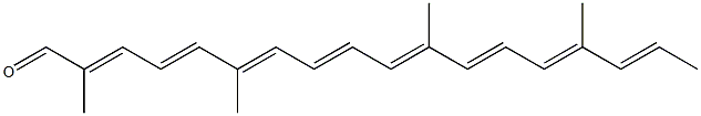 (2E,4E,6E,8E,10E,12E,14E,16E)-2,6,11,15-Tetramethyloctadeca-2,4,6,8,10,12,14,16-octaenal Struktur