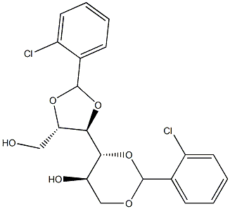 2-O,3-O:4-O,6-O-Bis(2-chlorobenzylidene)-D-glucitol Struktur