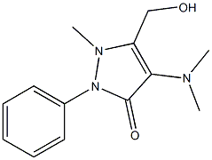 3-(Hydroxymethyl)-2-methyl-4-(dimethylamino)-1-phenyl-1H-pyrazol-5(2H)-one Struktur