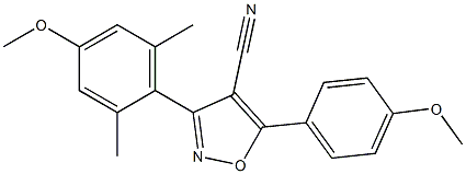 5-(4-Methoxyphenyl)-3-(2,6-dimethyl-4-methoxyphenyl)-isoxazole-4-carbonitrile Struktur