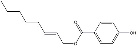 4-Hydroxybenzoic acid 2-octenyl ester Struktur