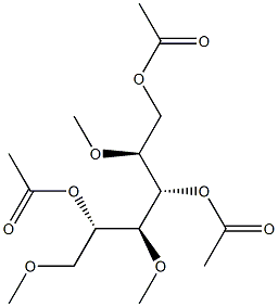 1-O,3-O,5-O-Triacetyl-2-O,4-O,6-O-trimethyl-L-mannitol Struktur