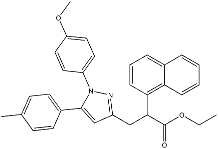 2-(1-Naphtyl)-3-[[1-(4-methoxyphenyl)-5-(4-methylphenyl)-1H-pyrazol]-3-yl]propanoic acid ethyl ester Struktur