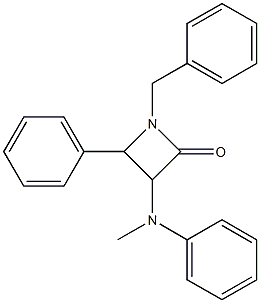 1-Benzyl-3-(methylphenylamino)-4-phenylazetidin-2-one Struktur