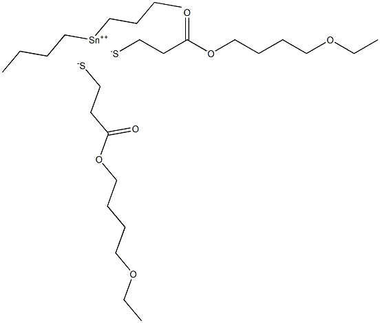 Dibutyltin(IV)bis[3-(4-ethoxybutoxy)-3-oxopropane-1-thiolate] Struktur