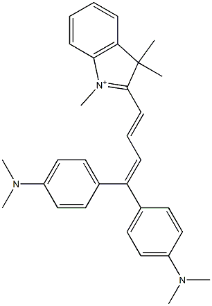 2-[4,4-Bis[4-(dimethylamino)phenyl]-1,3-butadienyl]-1,3,3-trimethyl-3H-indolium Struktur