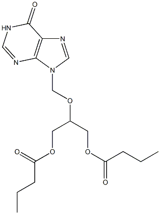 9-[[1-(Butyryloxymethyl)-2-(butyryloxy)ethoxy]methyl]-9H-purin-6(1H)-one Struktur