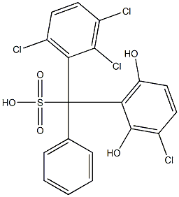 (3-Chloro-2,6-dihydroxyphenyl)(2,3,6-trichlorophenyl)phenylmethanesulfonic acid Struktur