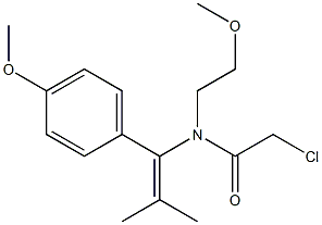 N-[1-(4-Methoxyphenyl)-2-methyl-1-propenyl]-N-[2-methoxyethyl]-2-chloroacetamide Struktur