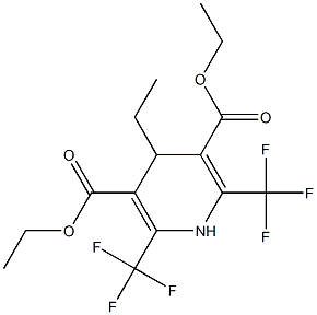 1,4-Dihydro-2,6-bis(trifluoromethyl)-4-ethylpyridine-3,5-dicarboxylic acid diethyl ester Struktur