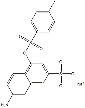 7-Amino-4-(4-methylphenylsulfonyloxy)naphthalene-2-sulfonic acid sodium salt Struktur