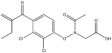 [[2,3-Dichloro-4-(2-methylene-1-oxobutyl)phenoxy]acetylamino]acetic acid Struktur