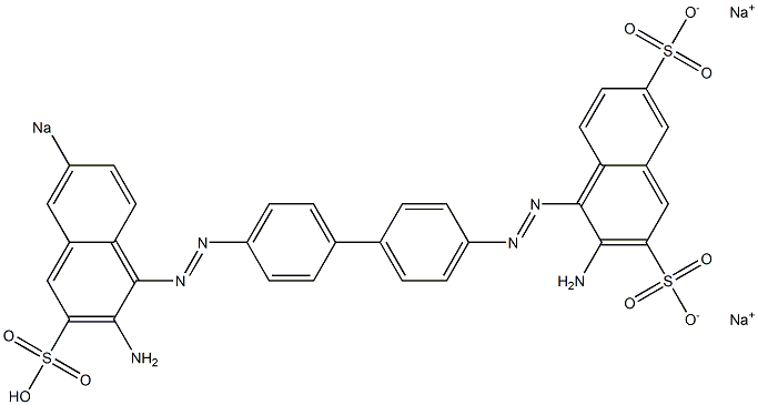 3-Amino-4-[[4'-[(2-amino-6-sodiosulfo-1-naphthalenyl)azo]-1,1'-biphenyl-4-yl]azo]naphthalene-2,7-disulfonic acid disodium salt Struktur