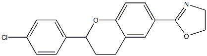 6-[(4,5-Dihydrooxazol)-2-yl]-2-(4-chlorophenyl)-3,4-dihydro-2H-1-benzopyran Struktur