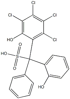 (3,4,5,6-Tetrachloro-2-hydroxyphenyl)(2-hydroxyphenyl)phenylmethanesulfonic acid Struktur