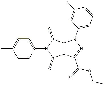 1,3a,4,5,6,6a-Hexahydro-4,6-dioxo-5-(4-methylphenyl)-1-(3-methylphenyl)pyrrolo[3,4-c]pyrazole-3-carboxylic acid ethyl ester Struktur