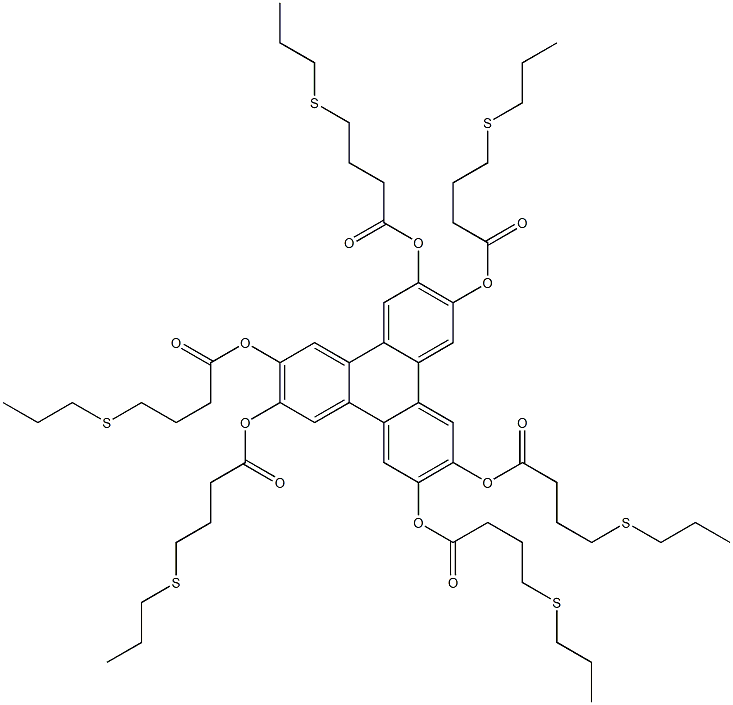 Triphenylene-2,3,6,7,10,11-hexol hexakis[4-(propylthio)butanoate] Struktur