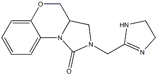 2,3,3a,4-Tetrahydro-2-[(1-imidazolin-2-yl)methyl]-1H-imidazo[5,1-c][1,4]benzoxazin-1-one Struktur