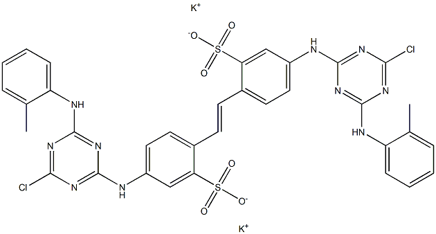 4,4'-Bis[4-chloro-6-(o-toluidino)-1,3,5-triazin-2-ylamino]-2,2'-stilbenedisulfonic acid dipotassium salt Struktur