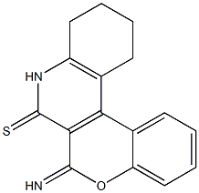 9,10,11,12-Tetrahydro-6-imino-6H-[1]benzopyrano[3,4-c]quinoline-7(8H)-thione Struktur