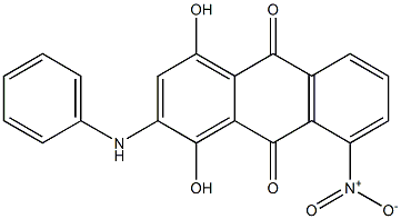 2-Anilino-1,4-dihydroxy-8-nitroanthraquinone Struktur