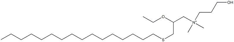 3-Hexadecylthio-2-ethoxy-N-(3-hydroxypropyl)-N,N-dimethylpropan-1-aminium Struktur