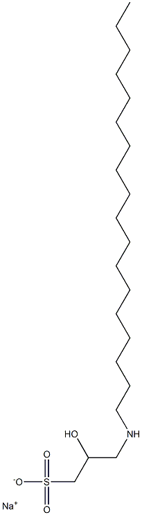 2-Hydroxy-3-octadecylamino-1-propanesulfonic acid sodium salt Struktur