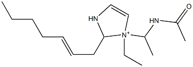 1-[1-(Acetylamino)ethyl]-1-ethyl-2-(2-heptenyl)-4-imidazoline-1-ium Struktur