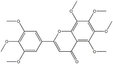 2-(3,4,5-Trimethoxyphenyl)-5,6,7,8-tetramethoxy-4H-1-benzopyran-4-one Struktur