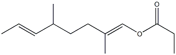 Propionic acid 2,5-dimethyl-1,6-octadienyl ester Struktur