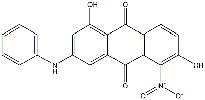 2-Anilino-4,7-dihydroxy-8-nitroanthraquinone Struktur