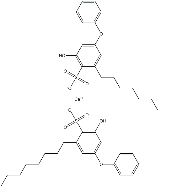 Bis(5-hydroxy-3-octyl[oxybisbenzene]-4-sulfonic acid)calcium salt Struktur