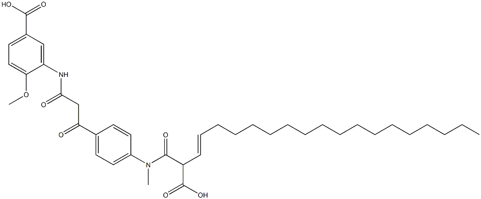 3-[1,3-Dioxo-3-[4-(2-carboxymethyl-3-icosenoylamino)phenyl]propylamino]-4-methoxybenzoic acid Struktur