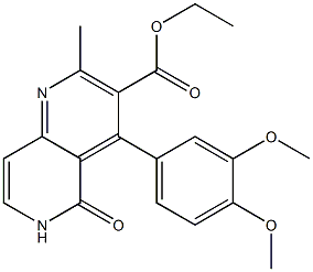 4-(3,4-Dimethoxyphenyl)-2-methyl-5-oxo-5,6-dihydro-1,6-naphthyridine-3-carboxylic acid ethyl ester Struktur