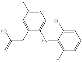 5-methyl-2-(2`-chloro-6`-fluoroanilino)phenylacetic acid Struktur