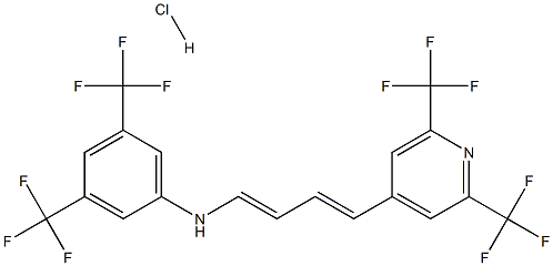 (4-Aza-4-(3,5-bis(trifluoromethyl)phenyl)buta-1,3-dienyl)(3,5-bis(trifluoromethyl)phenyl)amine, hydrochloride Struktur