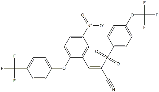 3-(5-Nitro-2-(4-(trifluoromethyl)phenoxy)phenyl)-2-((4-(trifluoromethoxy)phenyl)sulfonyl)prop-2-enenitrile Struktur