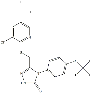 3-((3-Chloro-5-(trifluoromethyl)(2-pyridylthio))methyl)-4-(4-(trifluoromethylthio)phenyl)-1,2,4-triazoline-5-thione Struktur