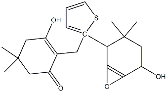 3-Hydroxy-2-((6-hydroxy-4,4-dimethyl-2-oxocyclohex-1-enyl)-2-thienylmethyl)-5,5-dimethylcyclohex-2-en-1-one Struktur