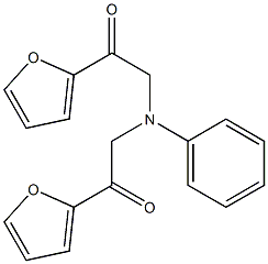 1-FURAN-2-YL-2-[(2-FURAN-2-YL-2-OXO-ETHYL)-PHENYL-AMINO]-ETHANONE Struktur