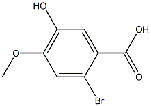 2-Bromo-5-hydroxy-4-methoxybenzoicacid Struktur