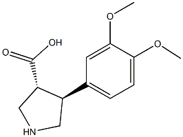 (3R,4S)-4-(3,4-diMethoxyphenyl)pyrrolidine-3-carboxylic acid Struktur